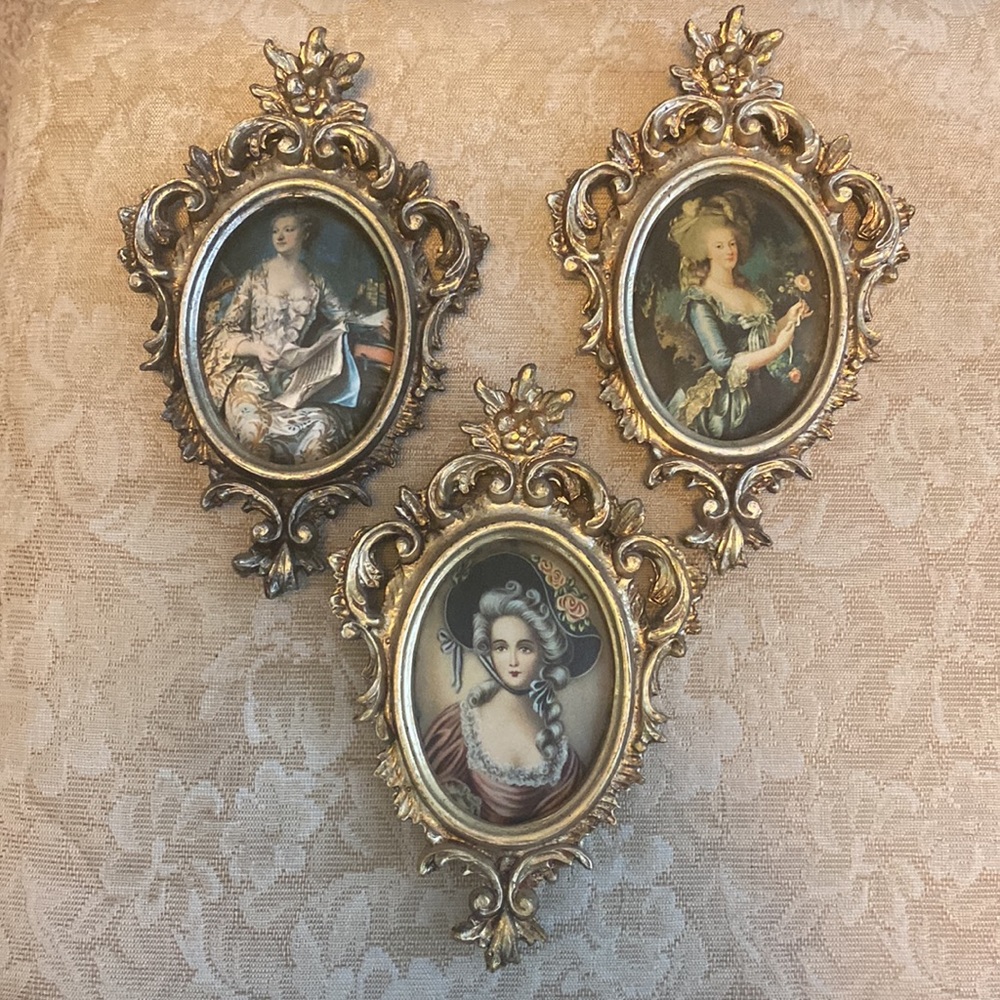 Set of 3 Small Victorian Style Pictures